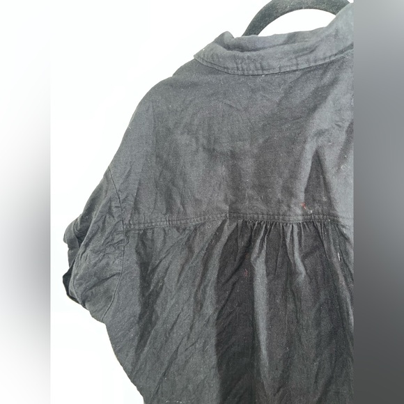 Pilcro Black Button Down Linen Shirt Dress Anthropologie - Picture 8 of 11